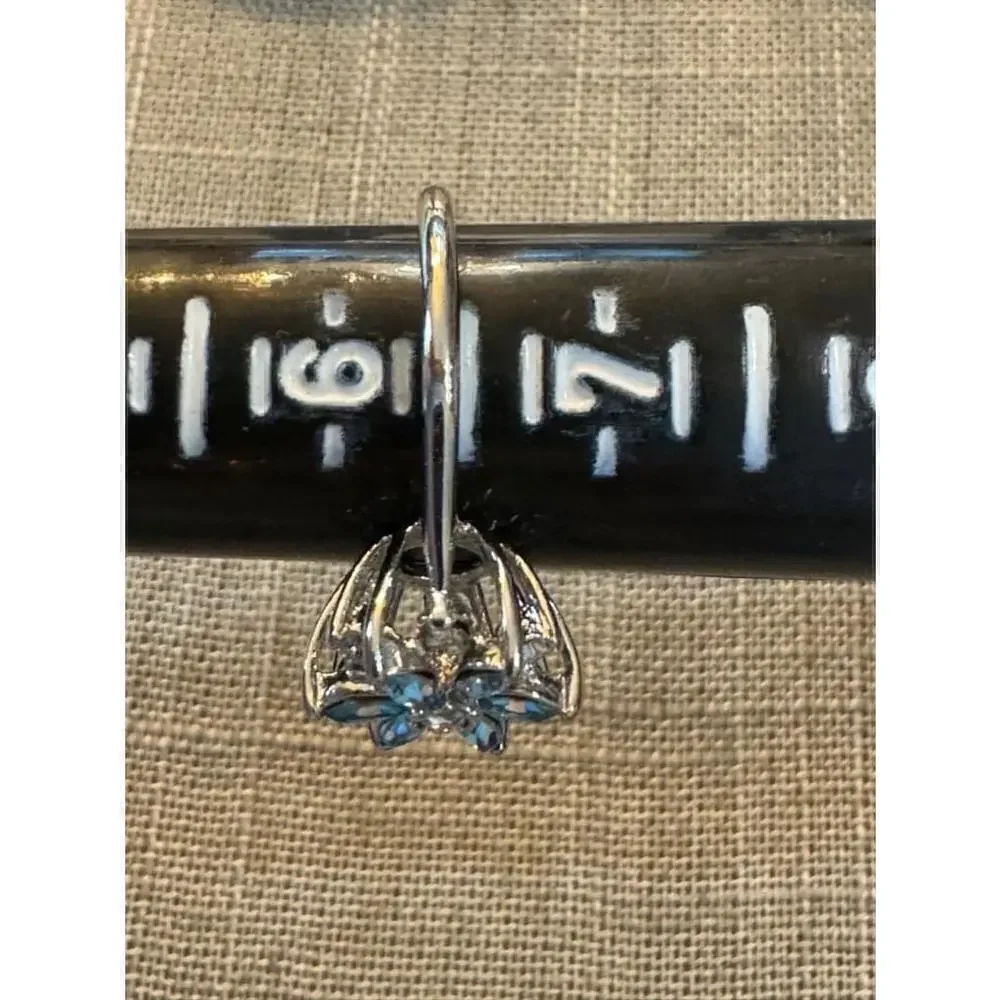 Set of 2 fashion rings blue and clear rhinestones in silver - Picture 5 of 6